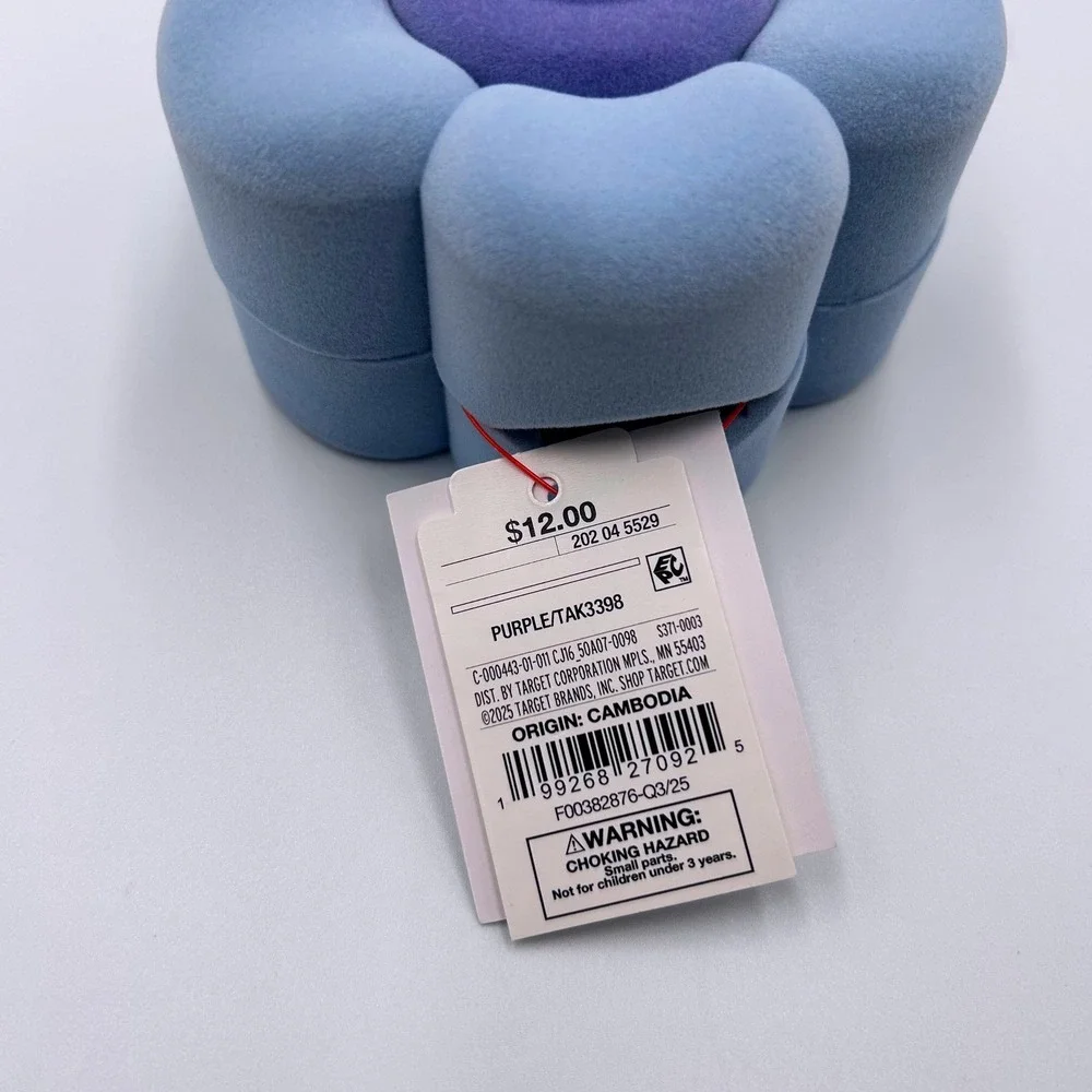 Target Blue Velvet Flower Jewelry Box Travel Case Y2K Floral Purple Center NWT
